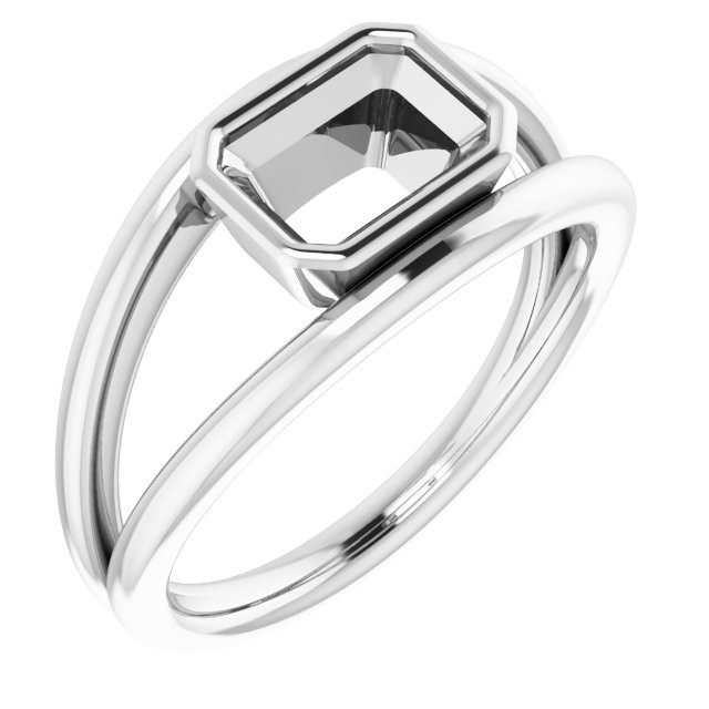 Bezel-Set Solitaire Negative Space Ring