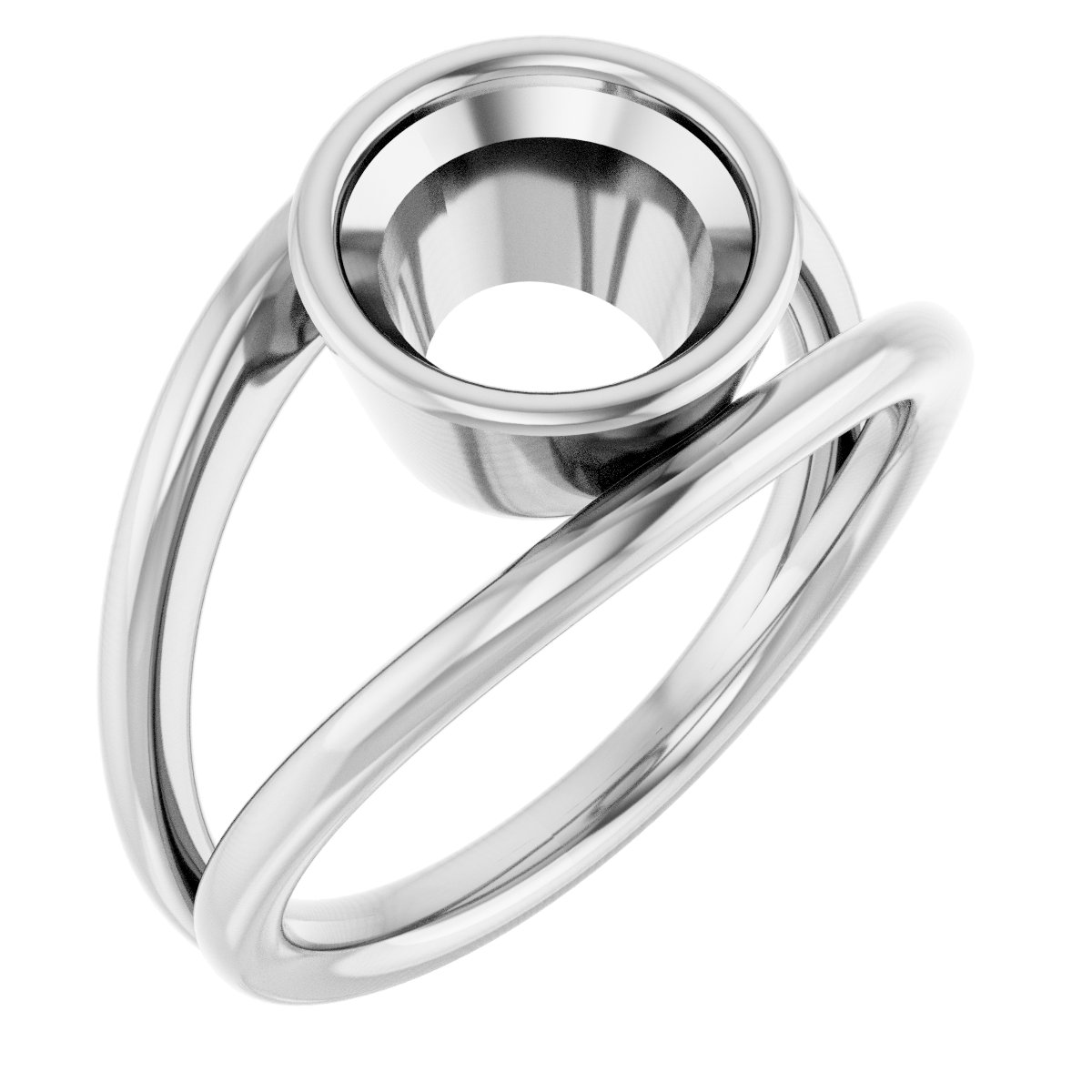 Bezel-Set Solitaire Negative Space Ring
