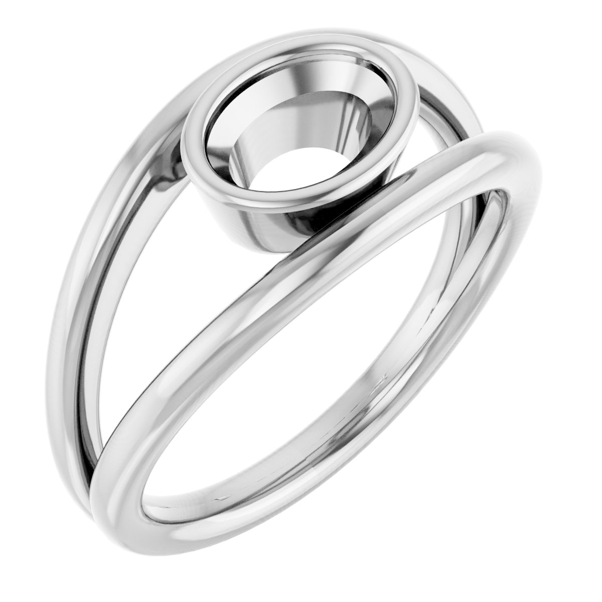 Bezel-Set Solitaire Negative Space Ring