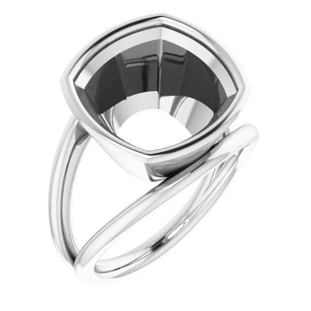 Bezel-Set Solitaire Negative Space Ring