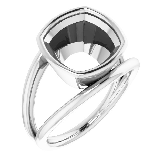 Bezel-Set Solitaire Negative Space Ring