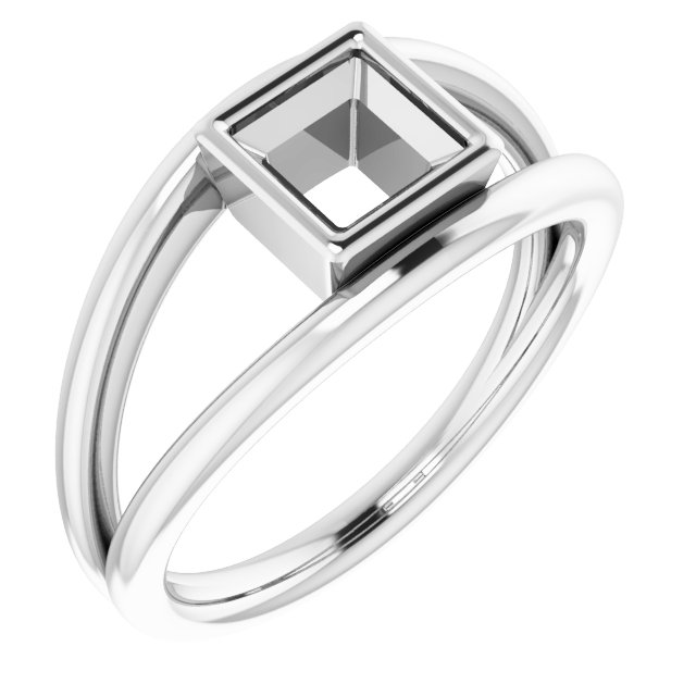 Bezel-Set Solitaire Negative Space Ring