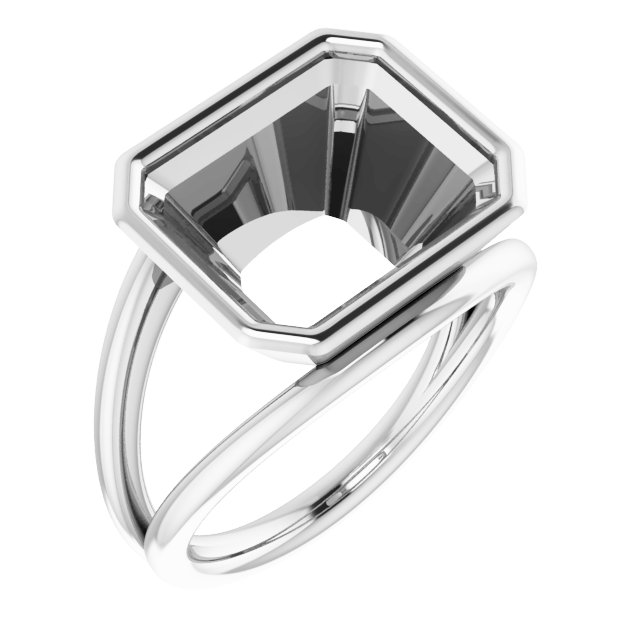 Bezel-Set Solitaire Negative Space Ring