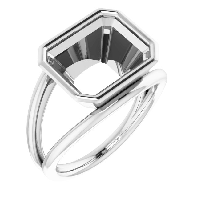 Bezel-Set Solitaire Negative Space Ring