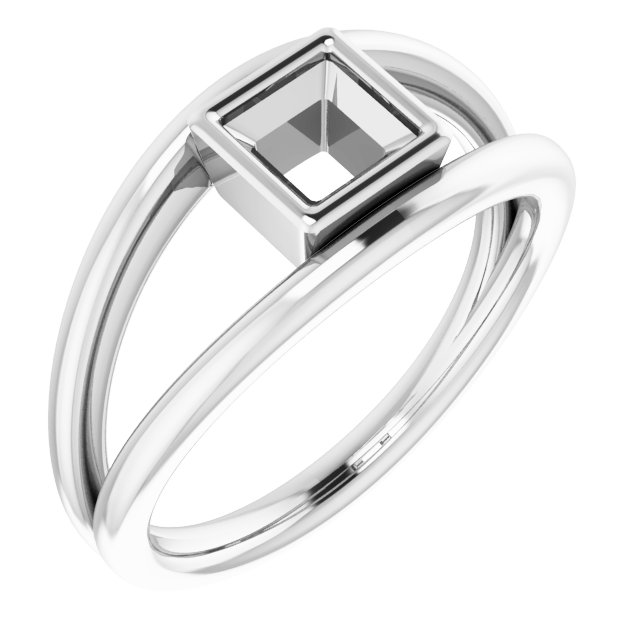 Bezel-Set Solitaire Negative Space Ring
