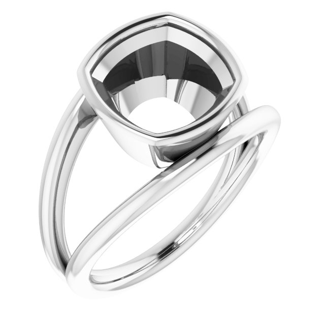 Bezel-Set Solitaire Negative Space Ring
