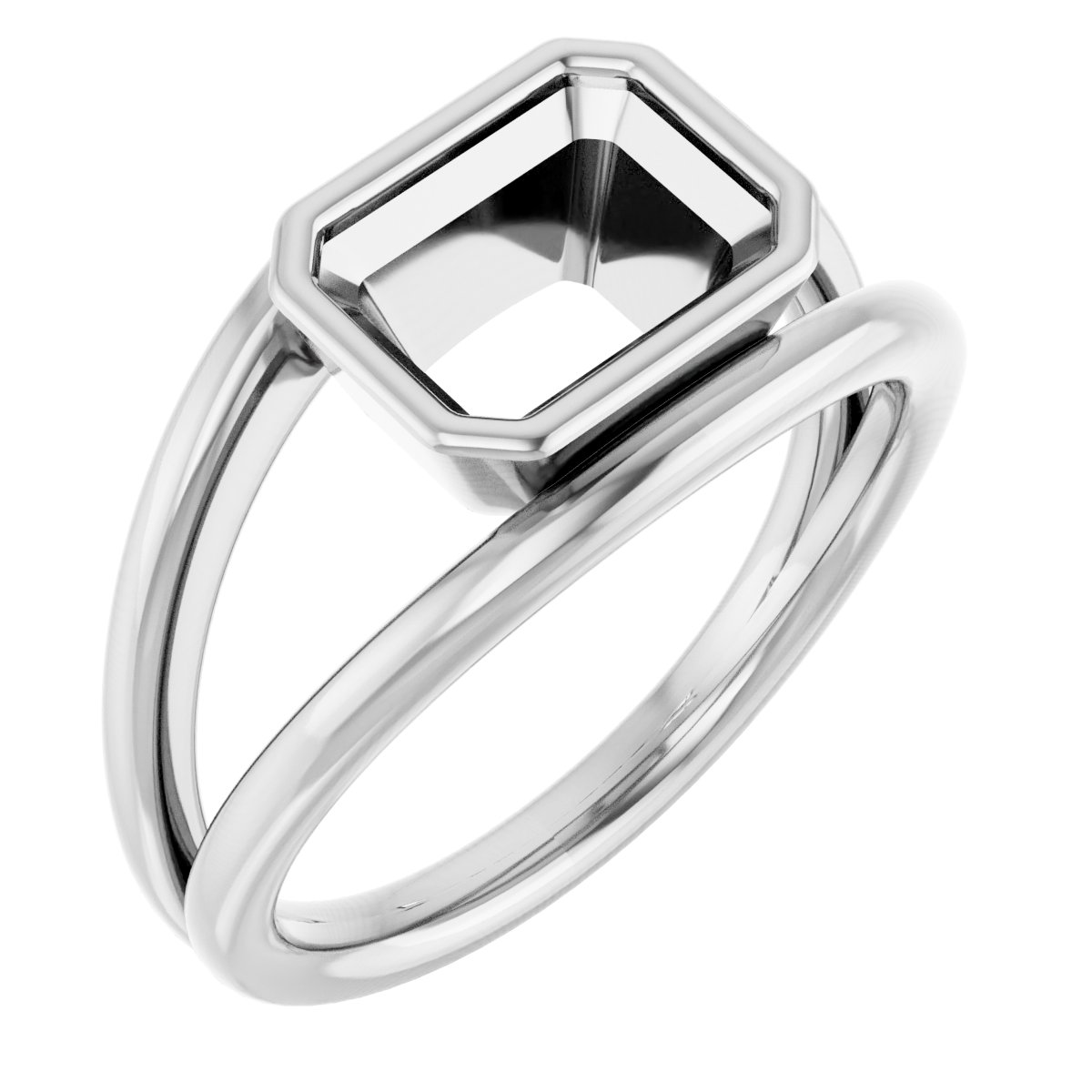 Bezel-Set Solitaire Negative Space Ring