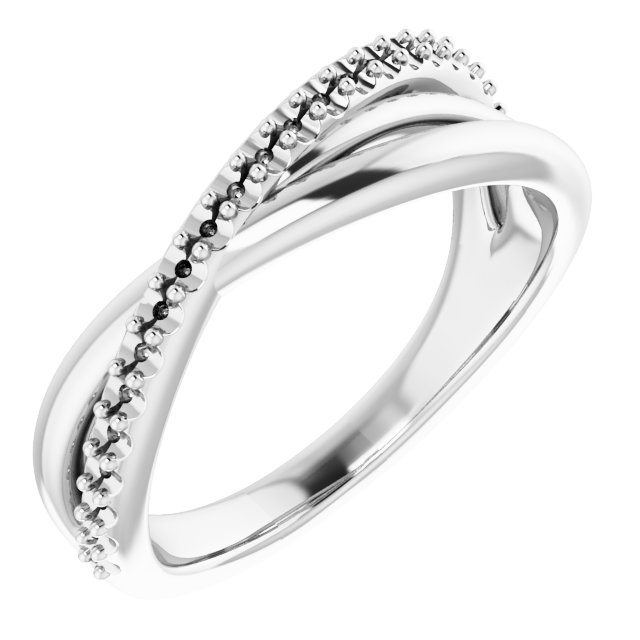 14K White 1/5 CTW Natural Diamond Criss-Cross Ring