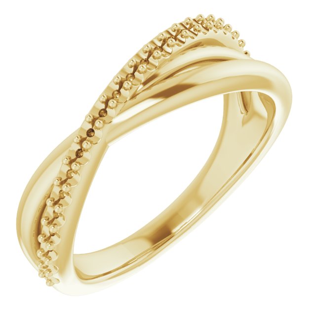 14K Yellow 1/5 CTW Diamond Criss-Cross Ring