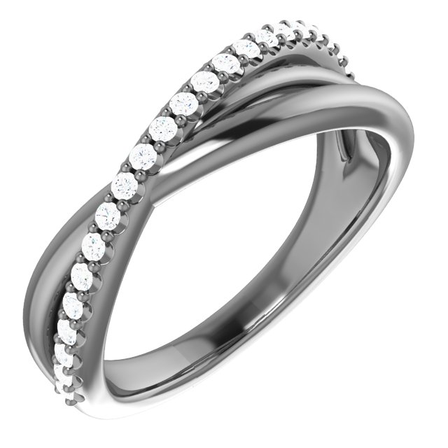 Sterling Silver 1/5 CTW Diamond Criss-Cross Ring