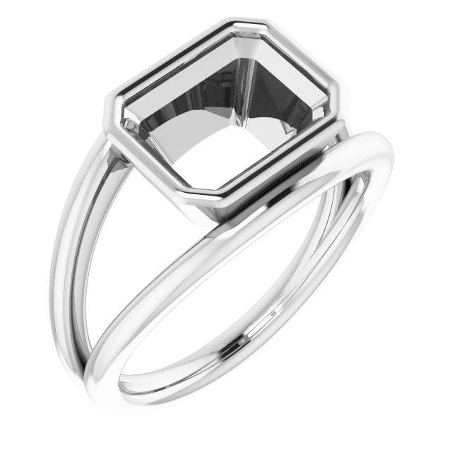 Bezel-Set Solitaire Negative Space Ring