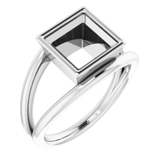 Bezel-Set Solitaire Negative Space Ring