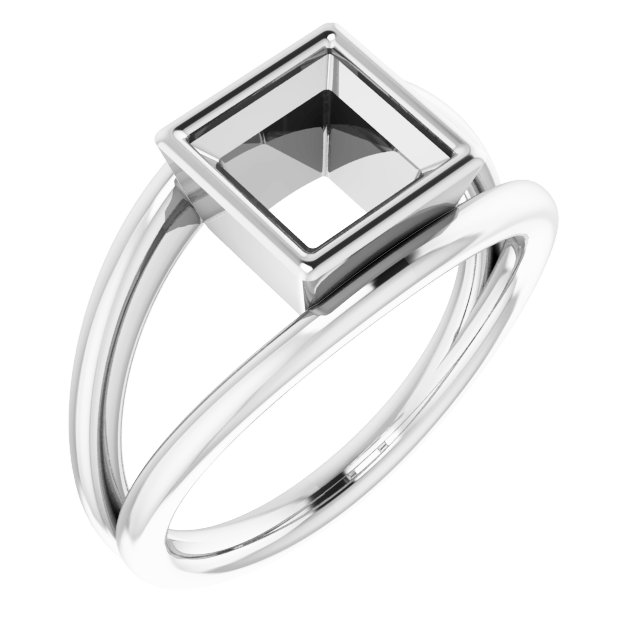 Bezel-Set Solitaire Negative Space Ring
