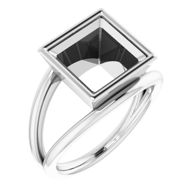 Bezel-Set Solitaire Negative Space Ring
