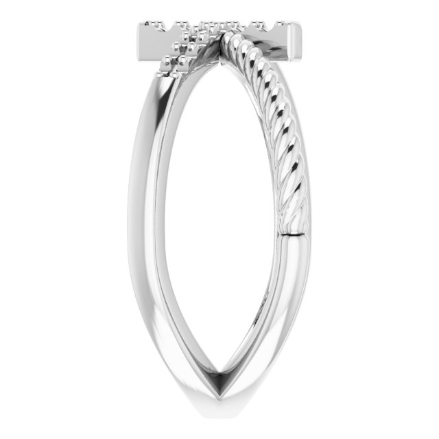 14K White & Rose 1/10 CTW Diamond Cross Rope Ring