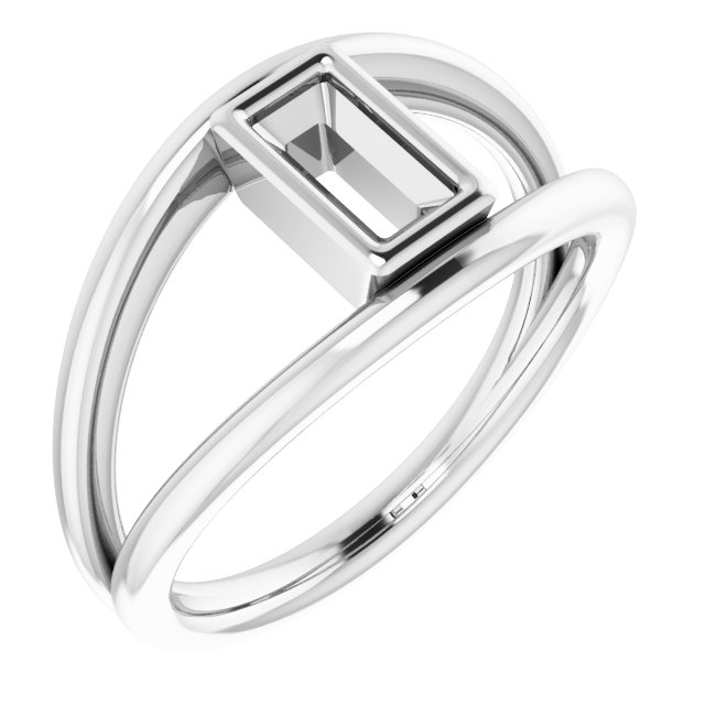 Bezel-Set Solitaire Negative Space Ring