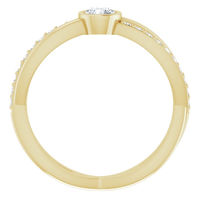 14K Yellow 4.1 mm Round 3/8 CTW Diamond Infinity-Inspired Ring