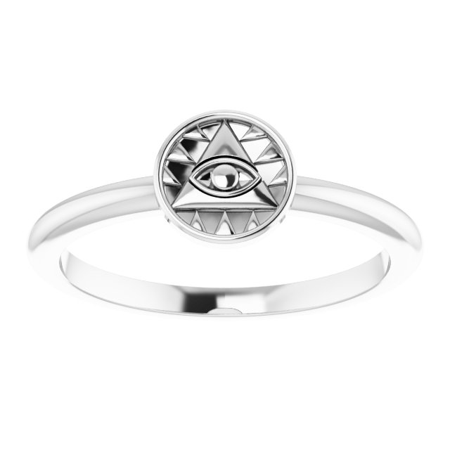 Sterling Silver Stackable Eye of Providence Ring