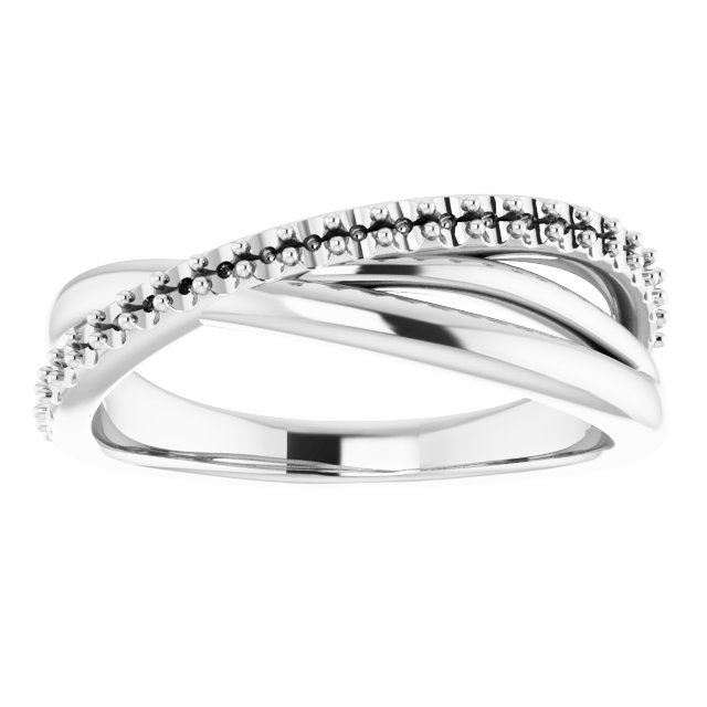 14K White 1/5 CTW Natural Diamond Criss-Cross Ring