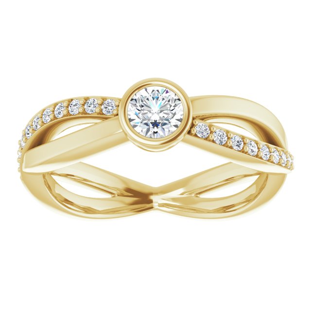 14K Yellow 4.1 mm Round 3/8 CTW Diamond Infinity-Inspired Ring