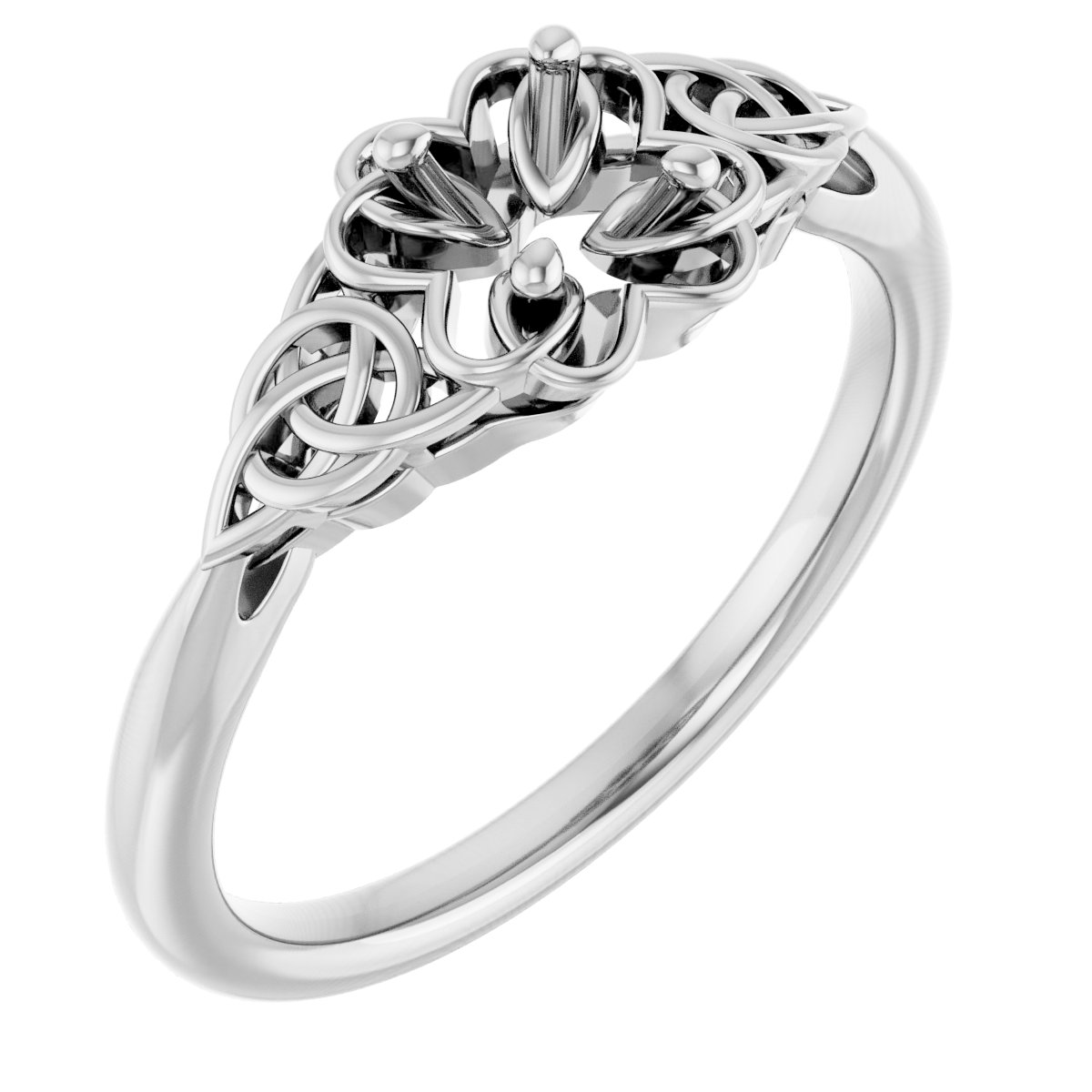 Celtic-Inspired Solitaire Ring