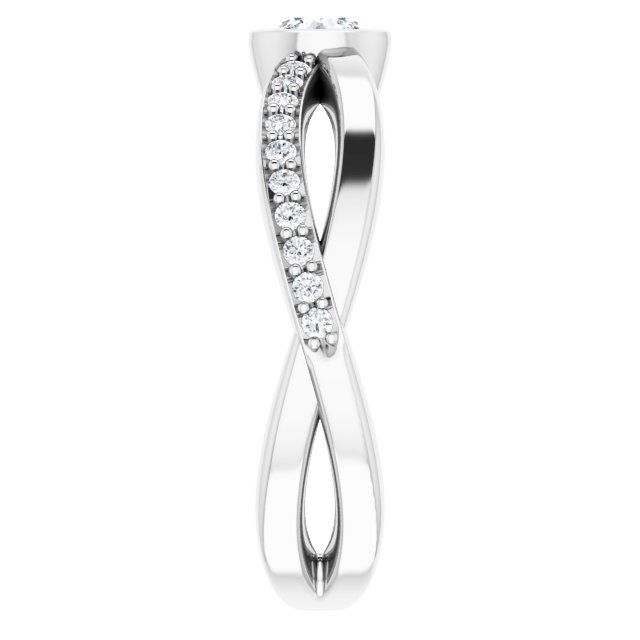 14K White 4.1 mm Round 3/8 CTW Diamond Infinity-Inspired Ring