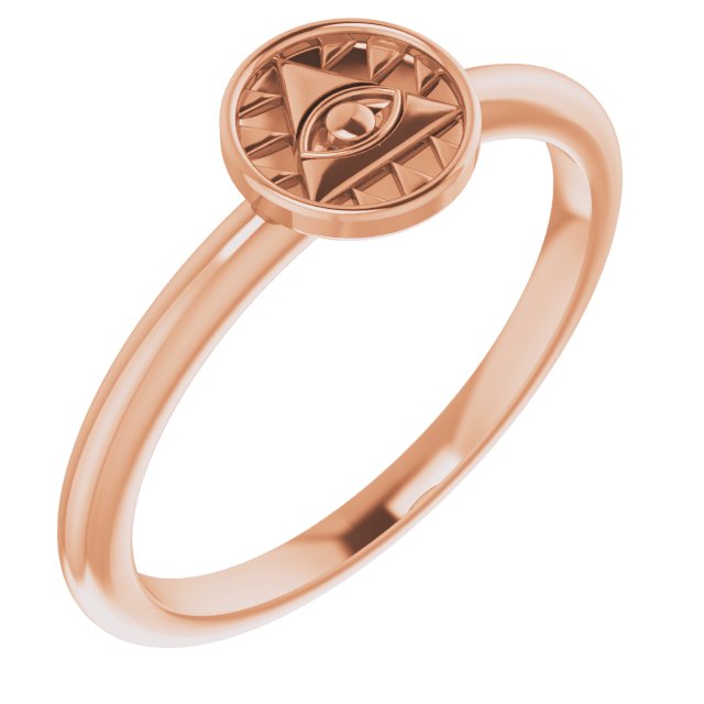 14K Rose Stackable Eye of Providence Ring