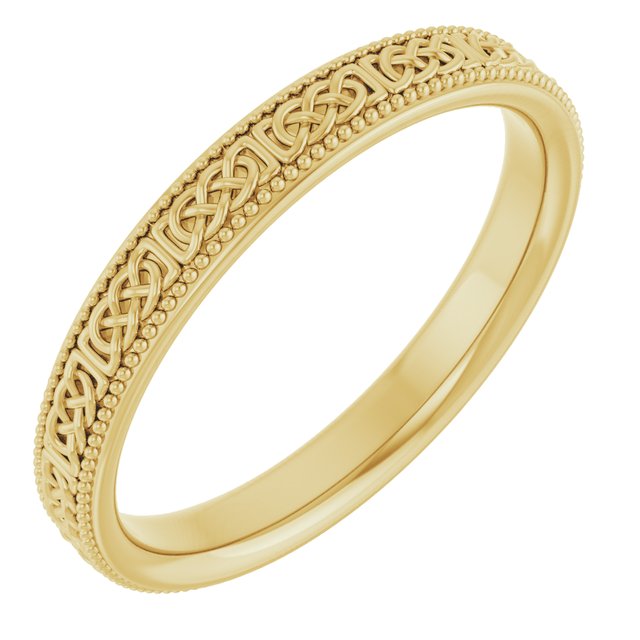 14K Gold 3 mm Celtic-Inspired Milgrain Eternity Band 14K Gold 3 mm Celtic-Inspired Milgrain Eternity Band