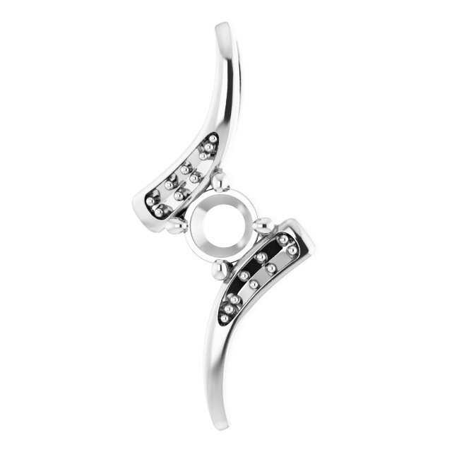 14K White  3.5 mm Round Pendant Mounting