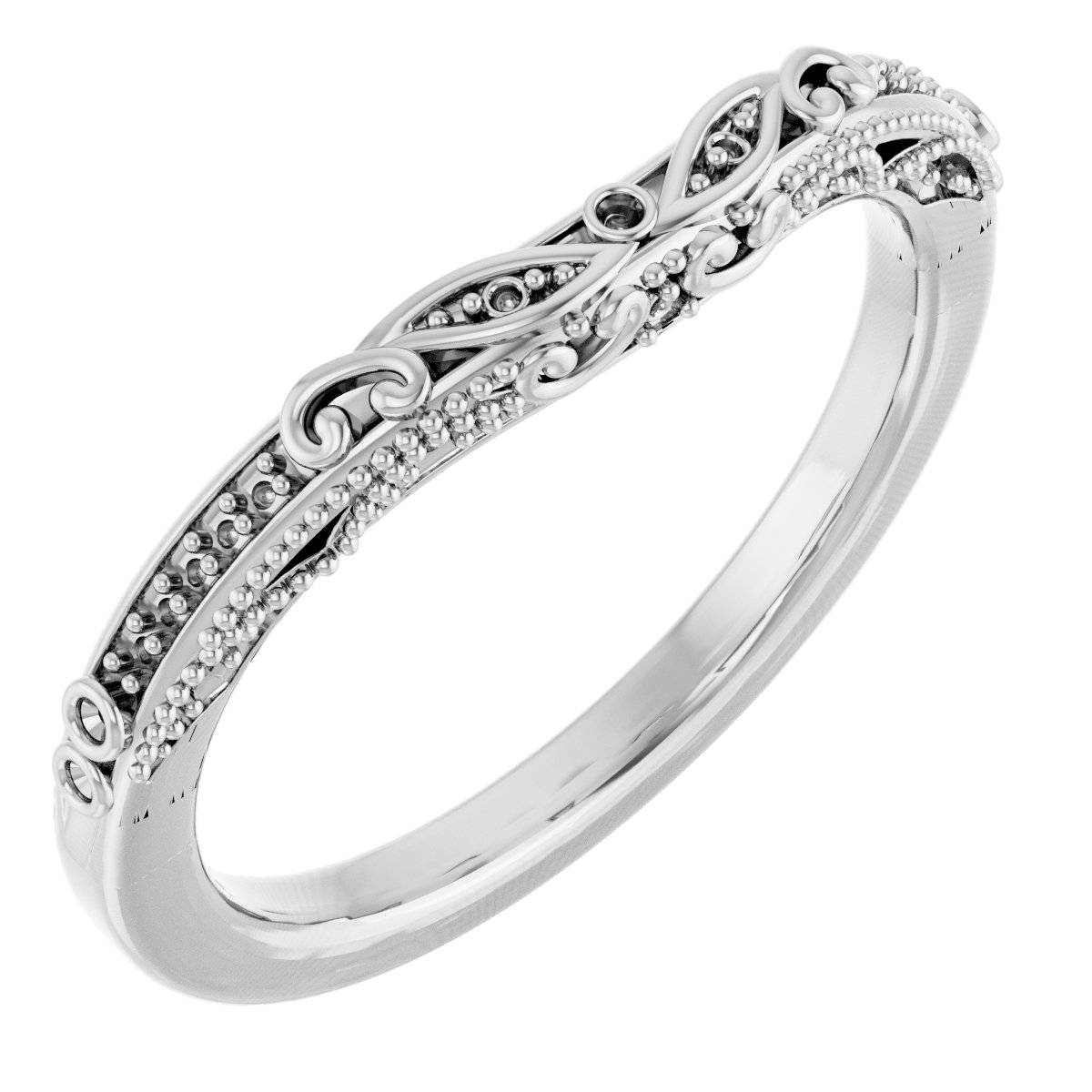 14K White .05 CTW Natural Diamond Band