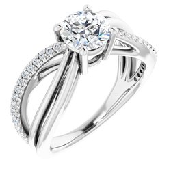 Accented Negative Space Engagement Ring or Band