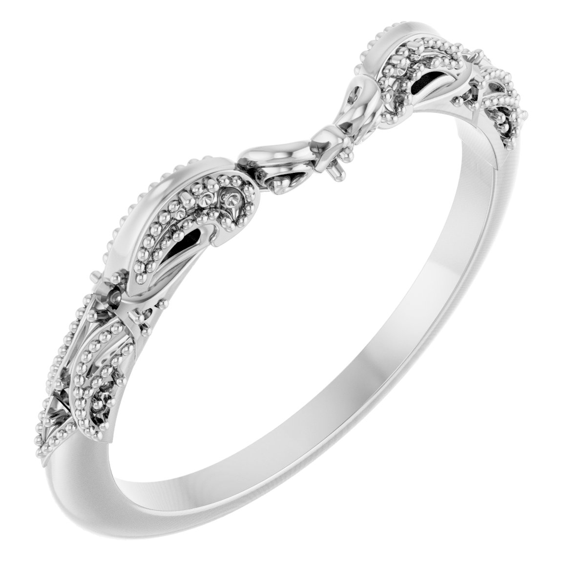 14K White .08 CTW Diamond Band