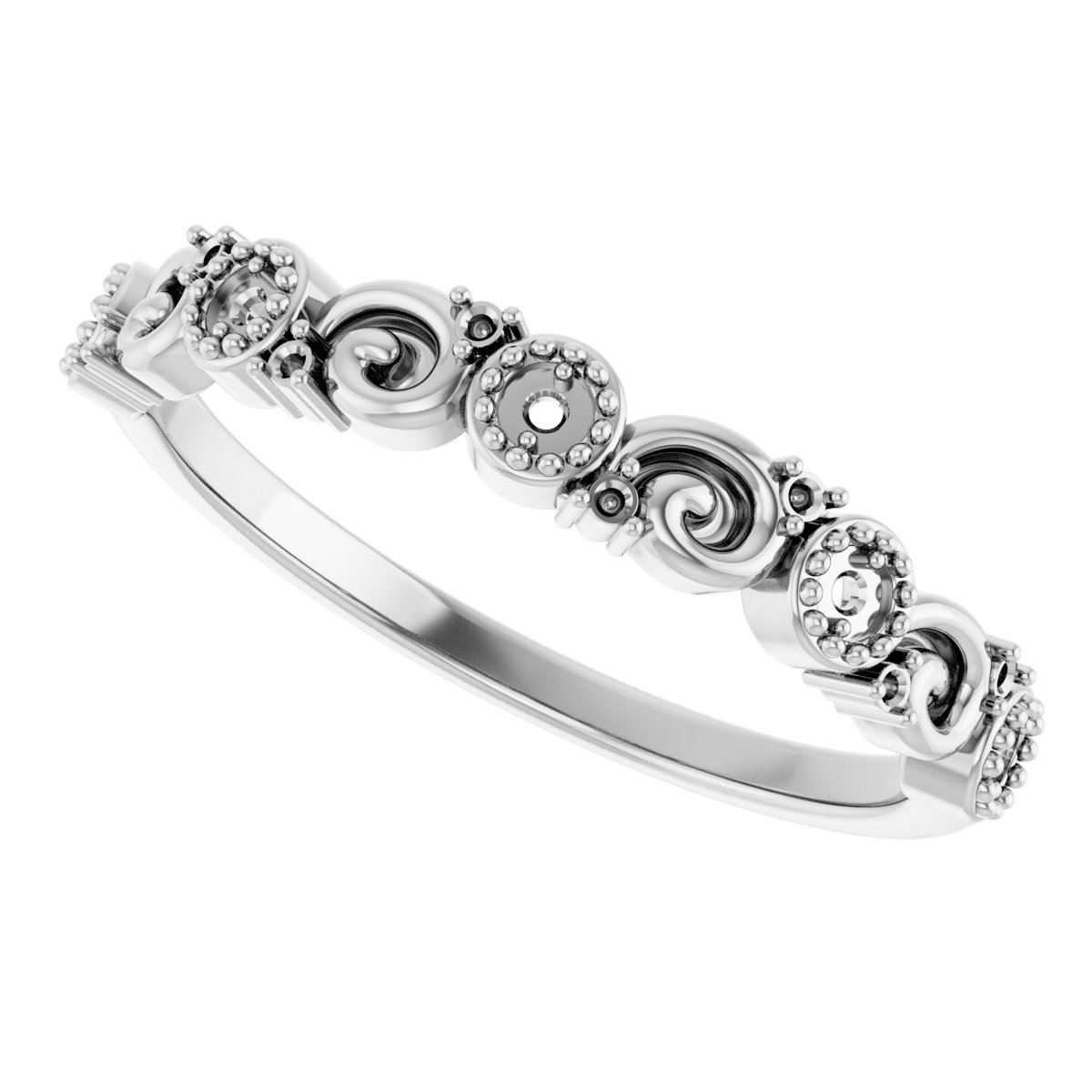 14K White .08 CTW Diamond Anniversary Band