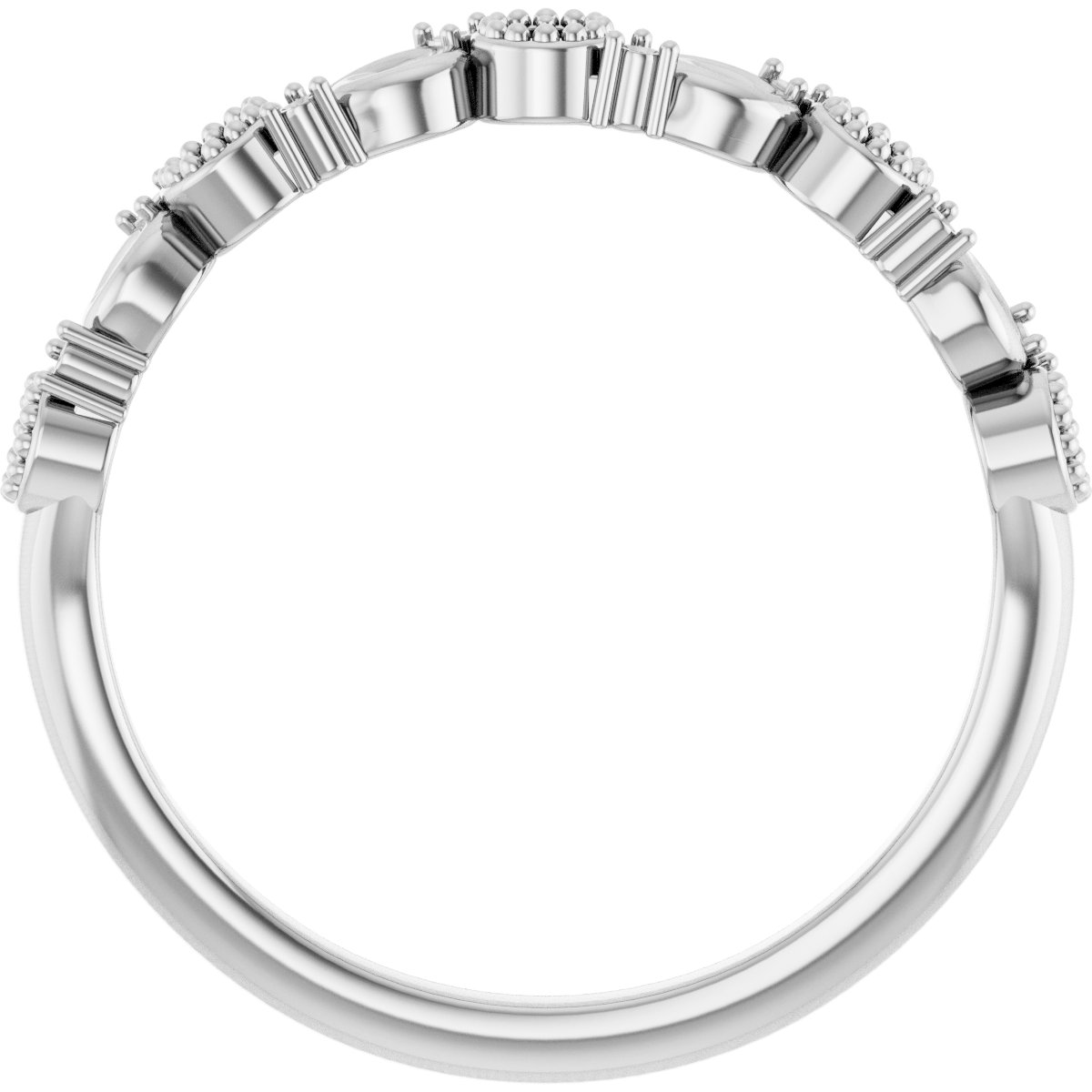 14K White .08 CTW Diamond Anniversary Band