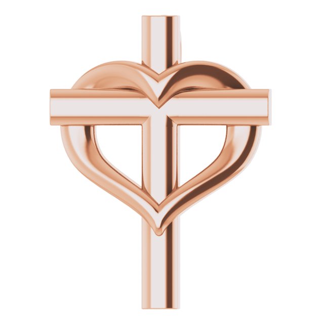 14K Rose Youth Cross with Heart Pendant Ref. 14511193
