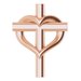 14K Rose Youth Cross with Heart Pendant  