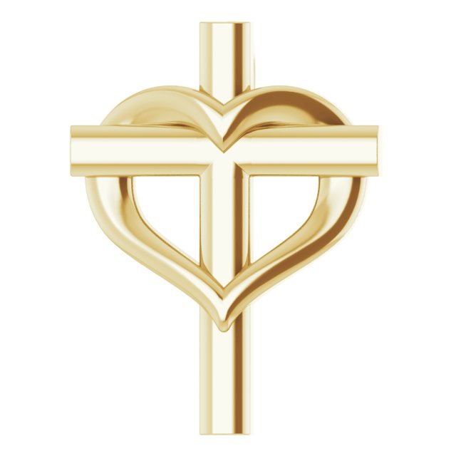 14K Yellow Youth Cross with Heart Pendant Ref. 14511192