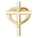 14K Yellow Youth Cross with Heart Pendant  