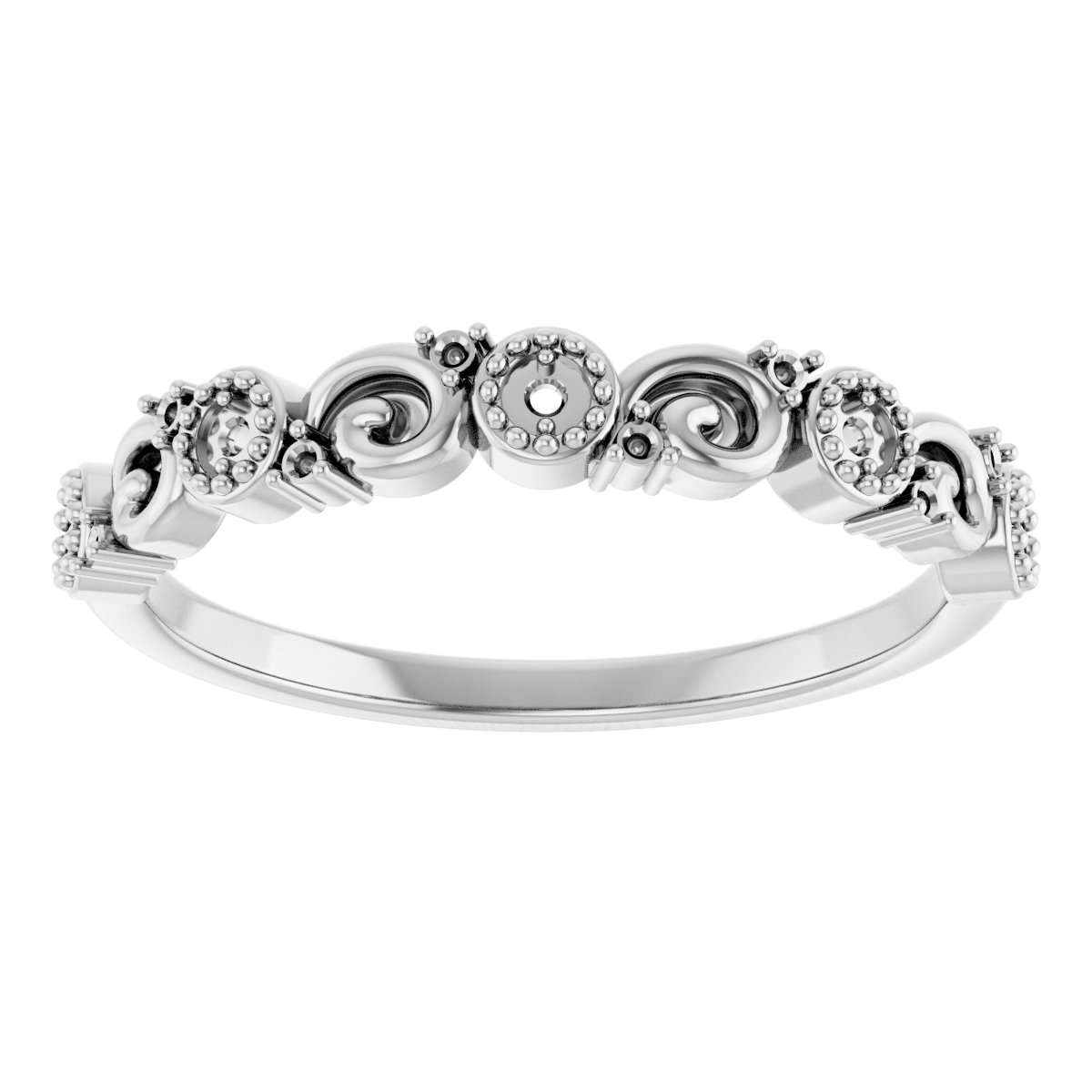 14K White .08 CTW Diamond Anniversary Band