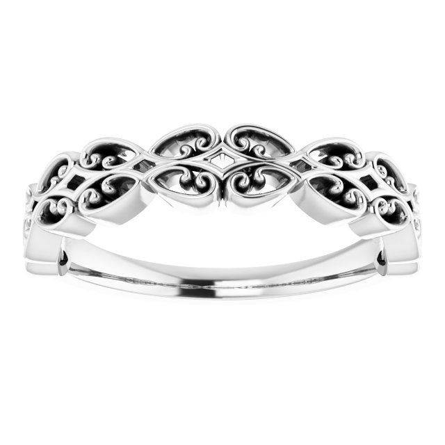 Sterling Silver Vintage-Inspired Stackable Ring 