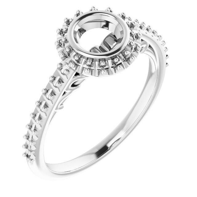 Bezel-Set Halo-Style Engagement Ring