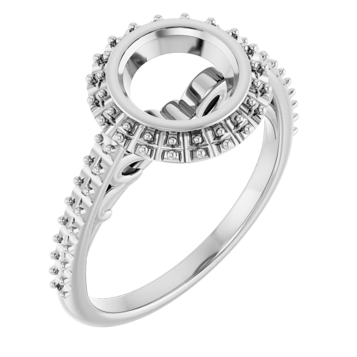Bezel-Set Halo-Style Engagement Ring