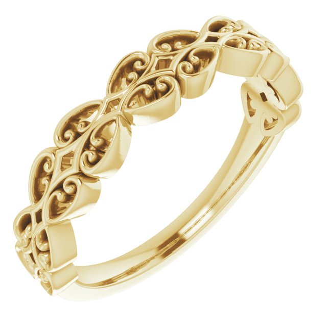 14K Yellow Vintage-Inspired Stackable Ring 