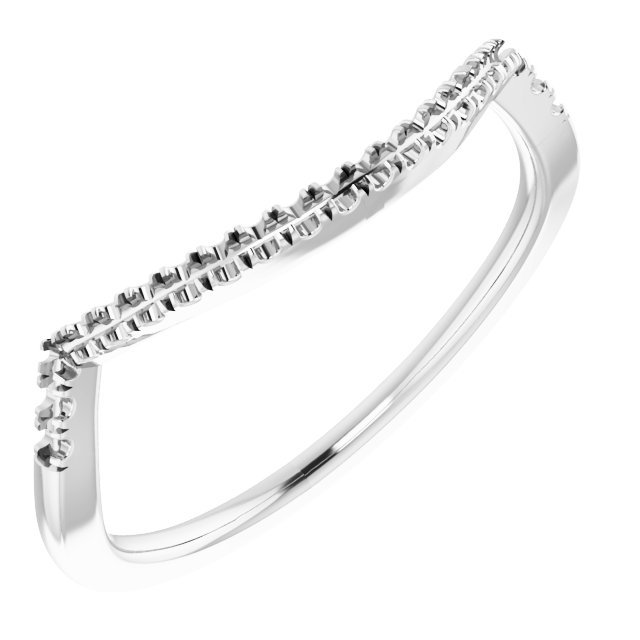 14K White Band Mounting for 4.25 mm Round Ring