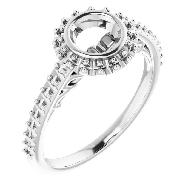 Bezel-Set Halo-Style Engagement Ring