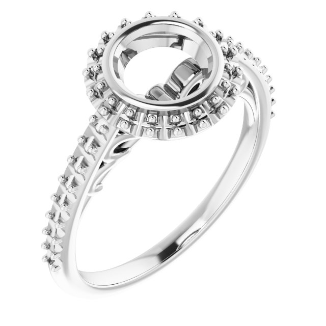 Bezel-Set Halo-Style Engagement Ring
