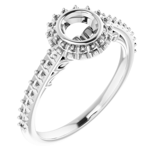 Bezel-Set Halo-Style Engagement Ring
