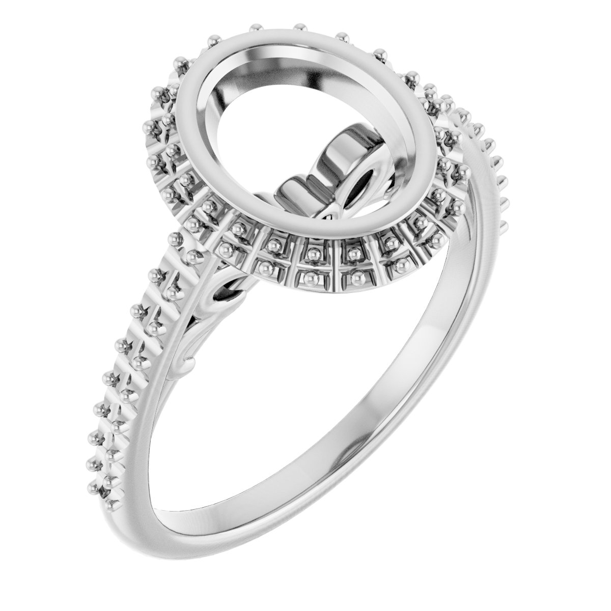 Bezel-Set Halo-Style Engagement Ring