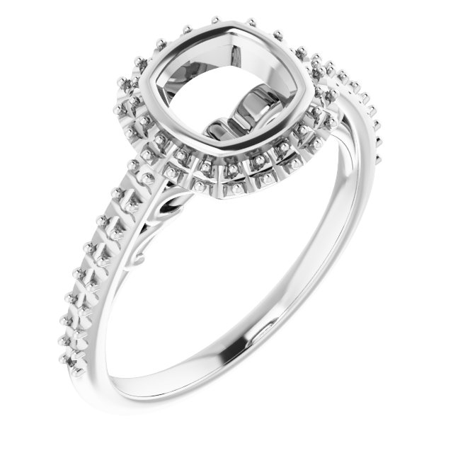 Bezel-Set Halo-Style Engagement Ring