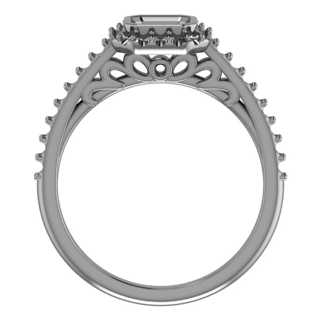 5 x 5 mm Heart Engagement Ring Mounting view 2